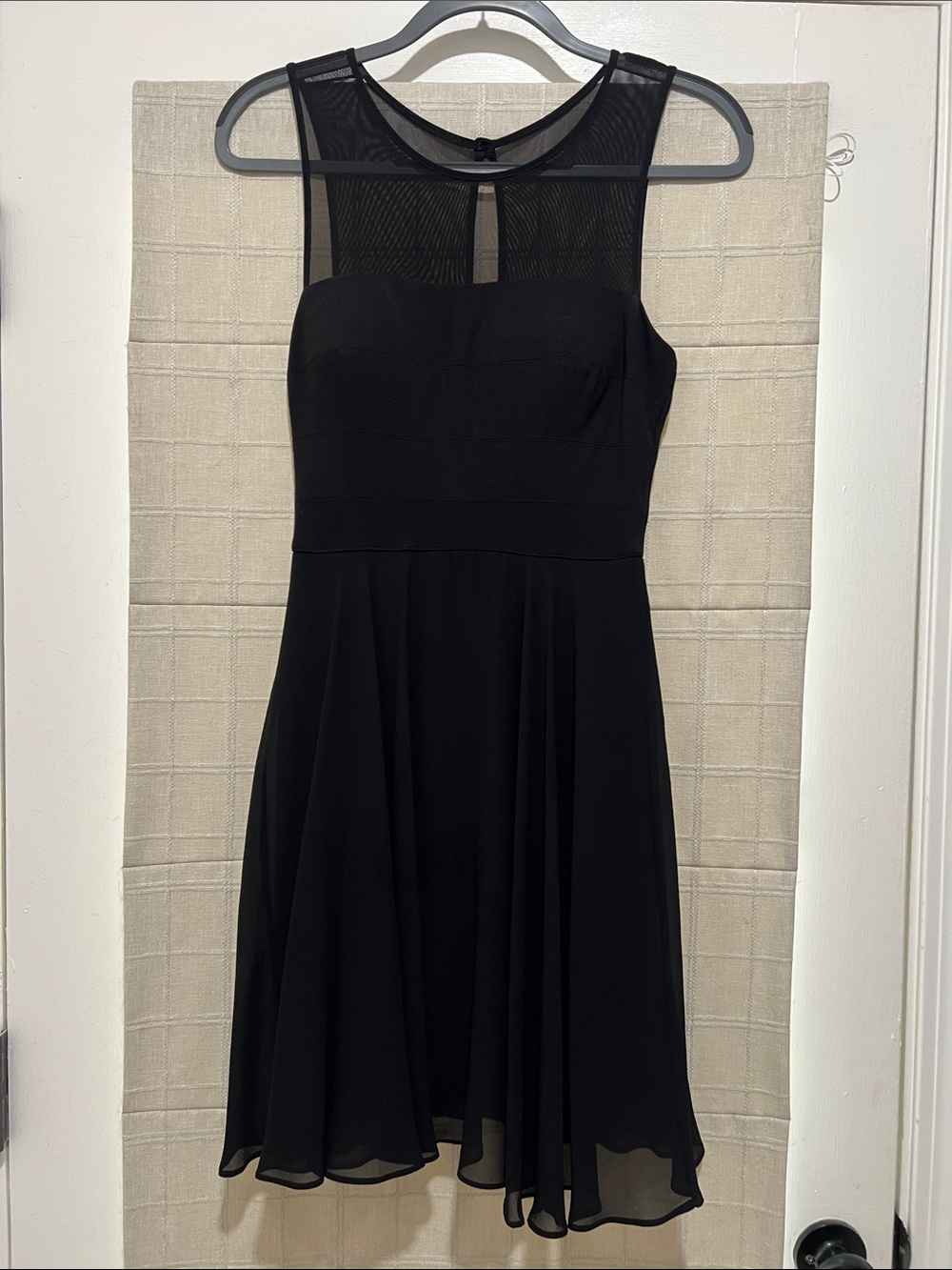 Black Mesh XOXO Fit-and-Flare Dress